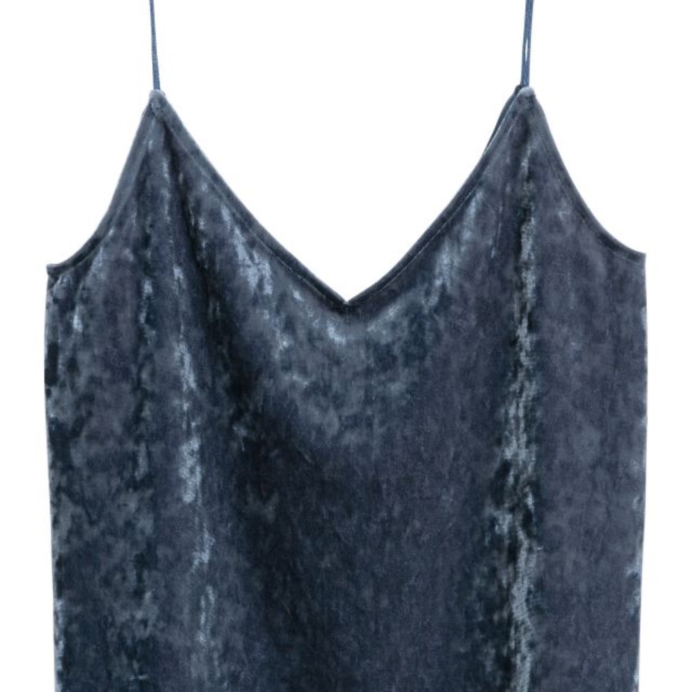 EUC Blue Crushed Velvet Tank
